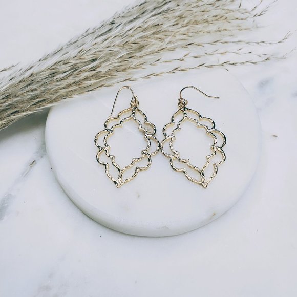 Jewelry - 5 for $25 Gold Color Geometric Statement Earrings